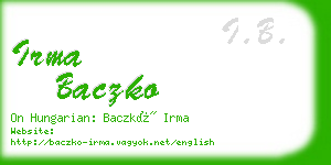 irma baczko business card